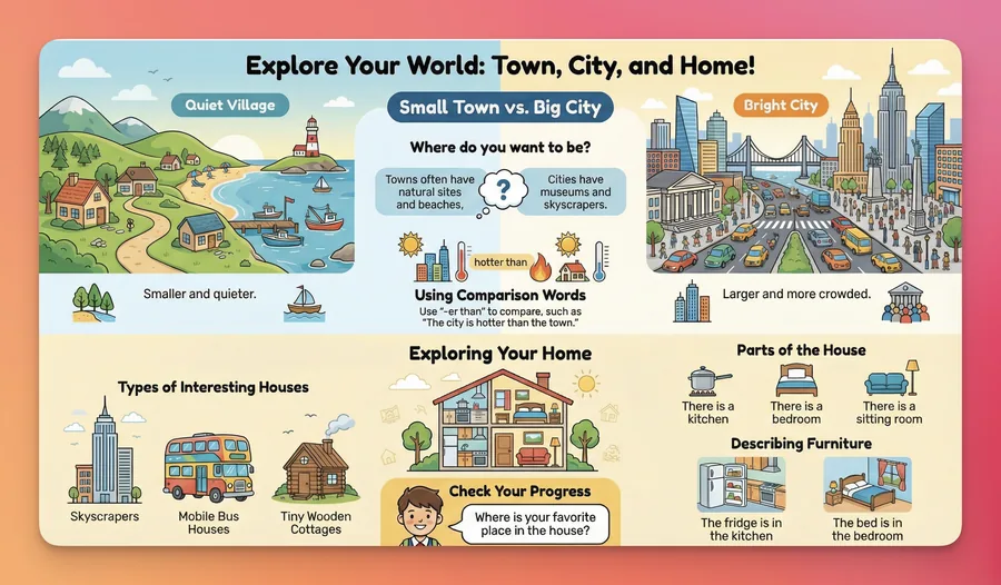 Exploring Town, City, and Home