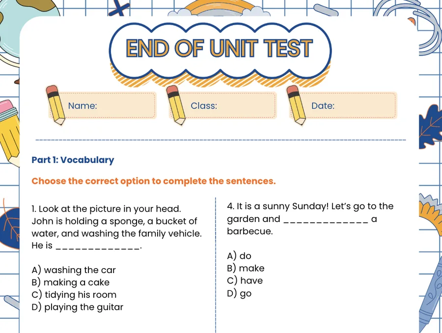 First page of the Theme 4 test