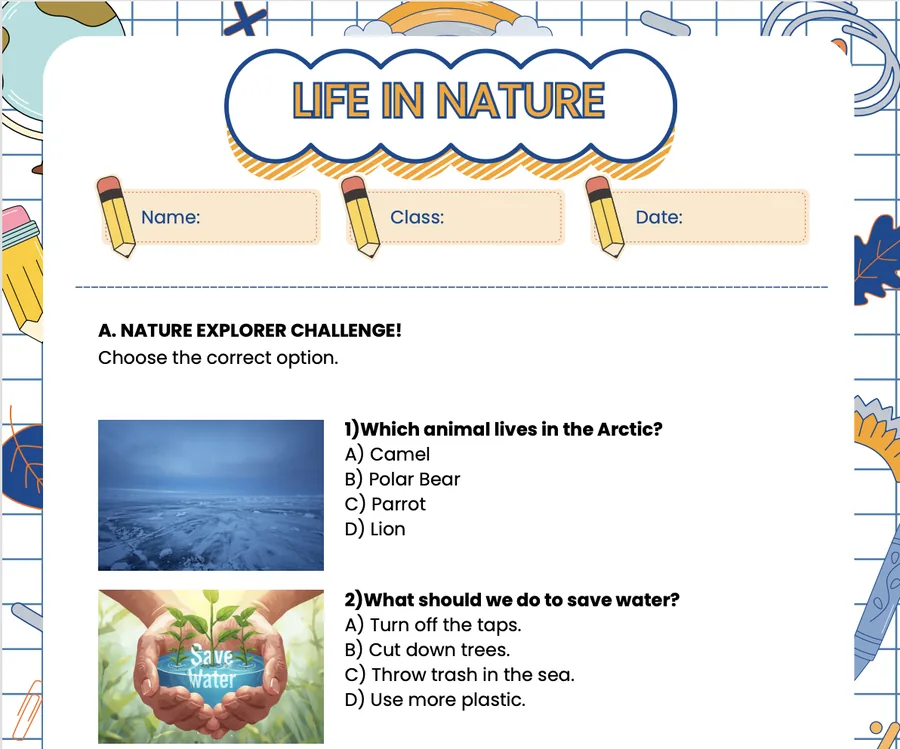 Page 5 of the Theme 7 worksheet