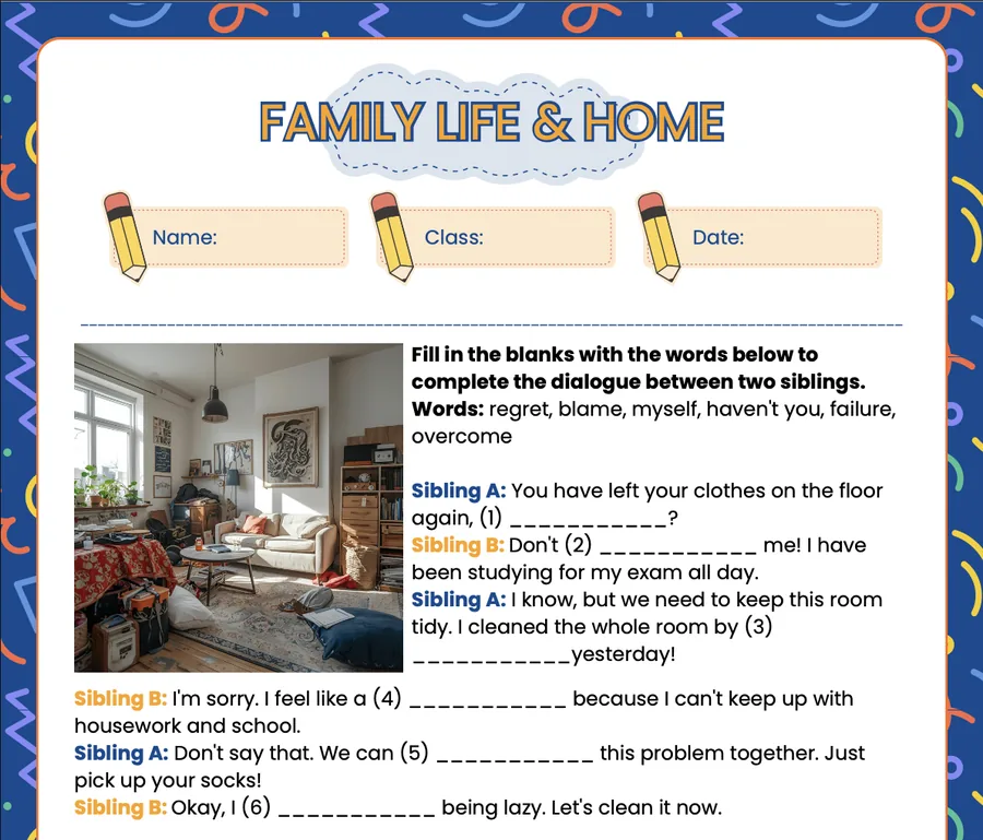 Page 6 of the Theme 4 worksheet