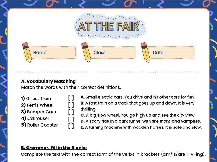 Page 1 of the Theme 5 worksheet