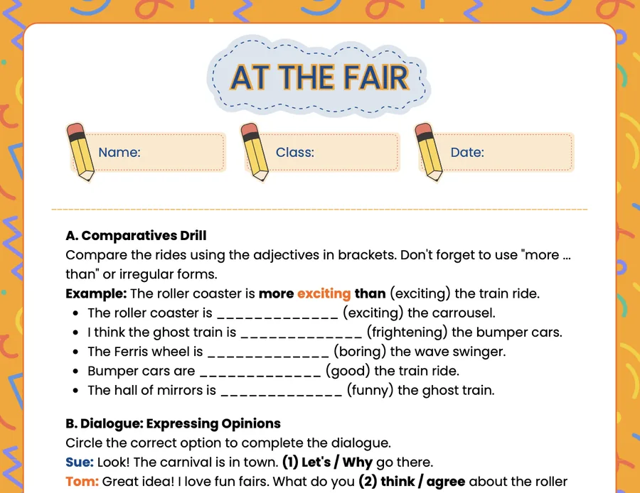 Page 5 of the Theme 5 worksheet