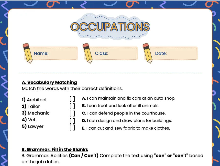 Page 1 of the Theme 6 worksheet