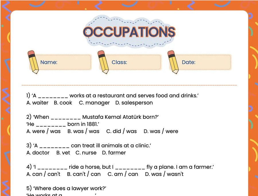Page 5 of the Theme 6 worksheet