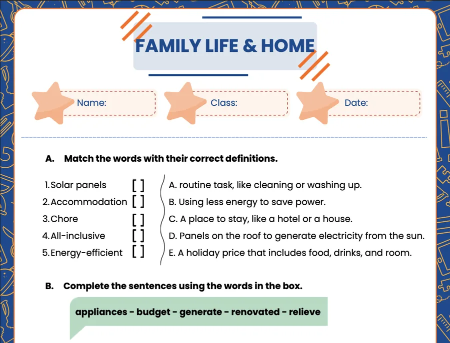 Page 1 of the Theme 4 worksheet