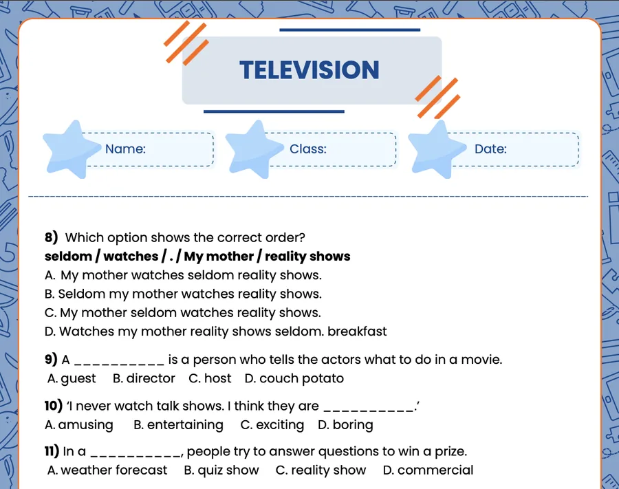 Page 4 of the Theme 5 worksheet