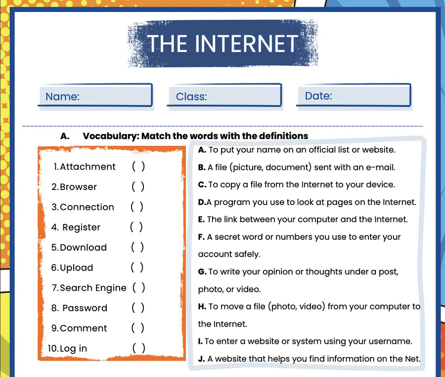 First page of the Theme 5 worksheet