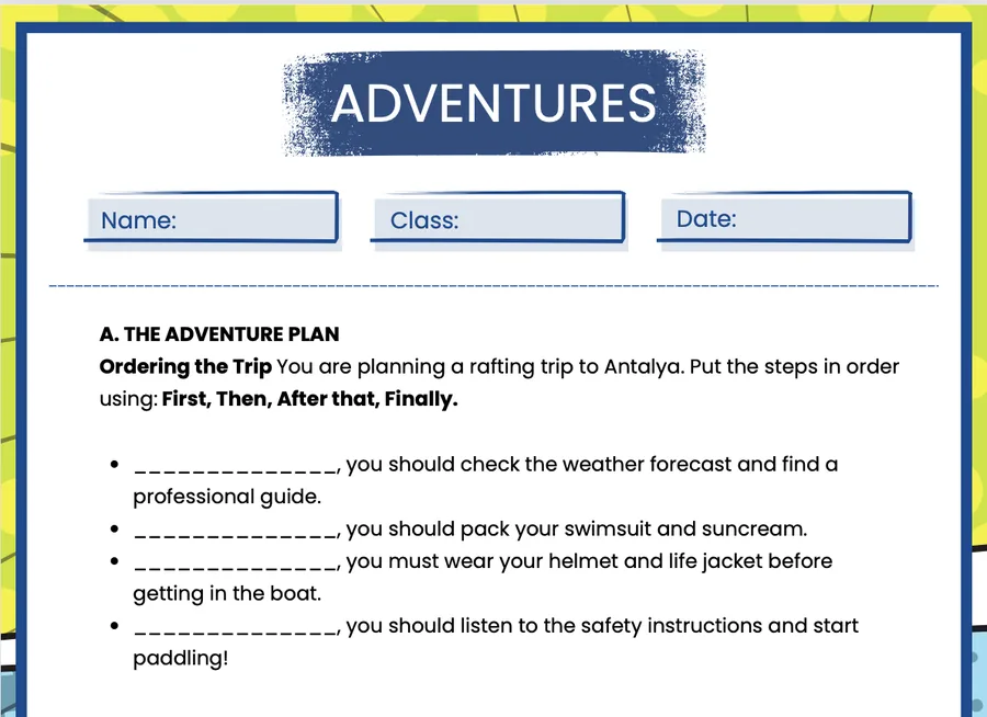 Page 5 of the Theme 6 worksheet