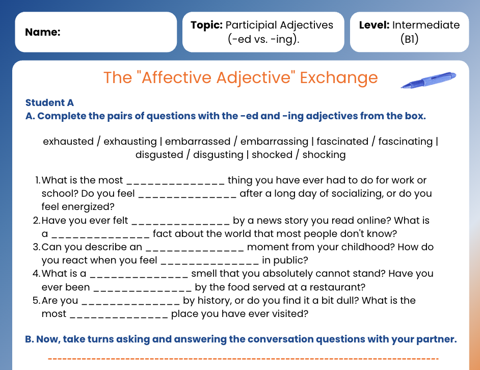 Participal Adjectives